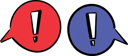 Red and Blue Exclamation Marks