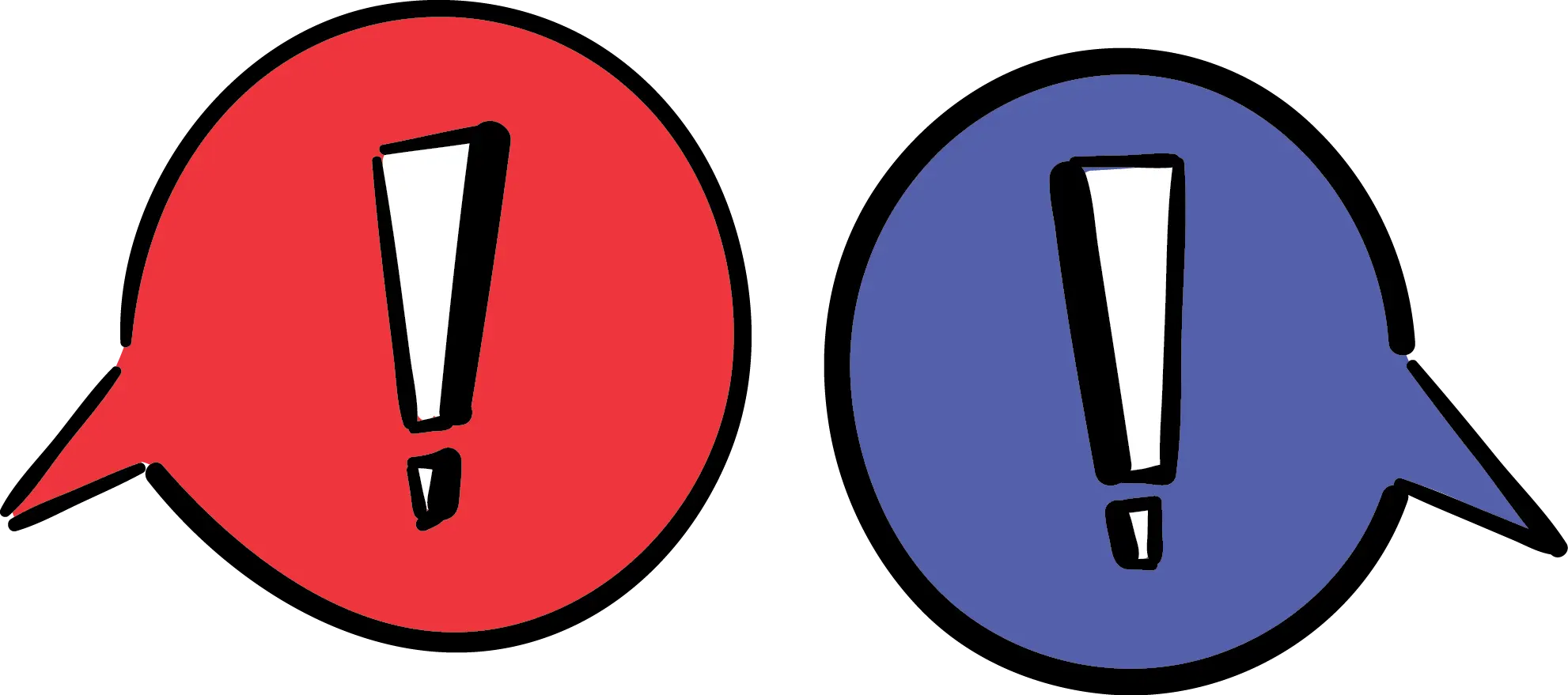 Red and Blue Exclamation Marks