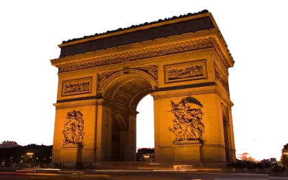 Arc de Triomphe in Golden Evening Lights