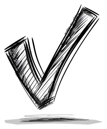 Bold Hand-drawn Checkmark Symbol