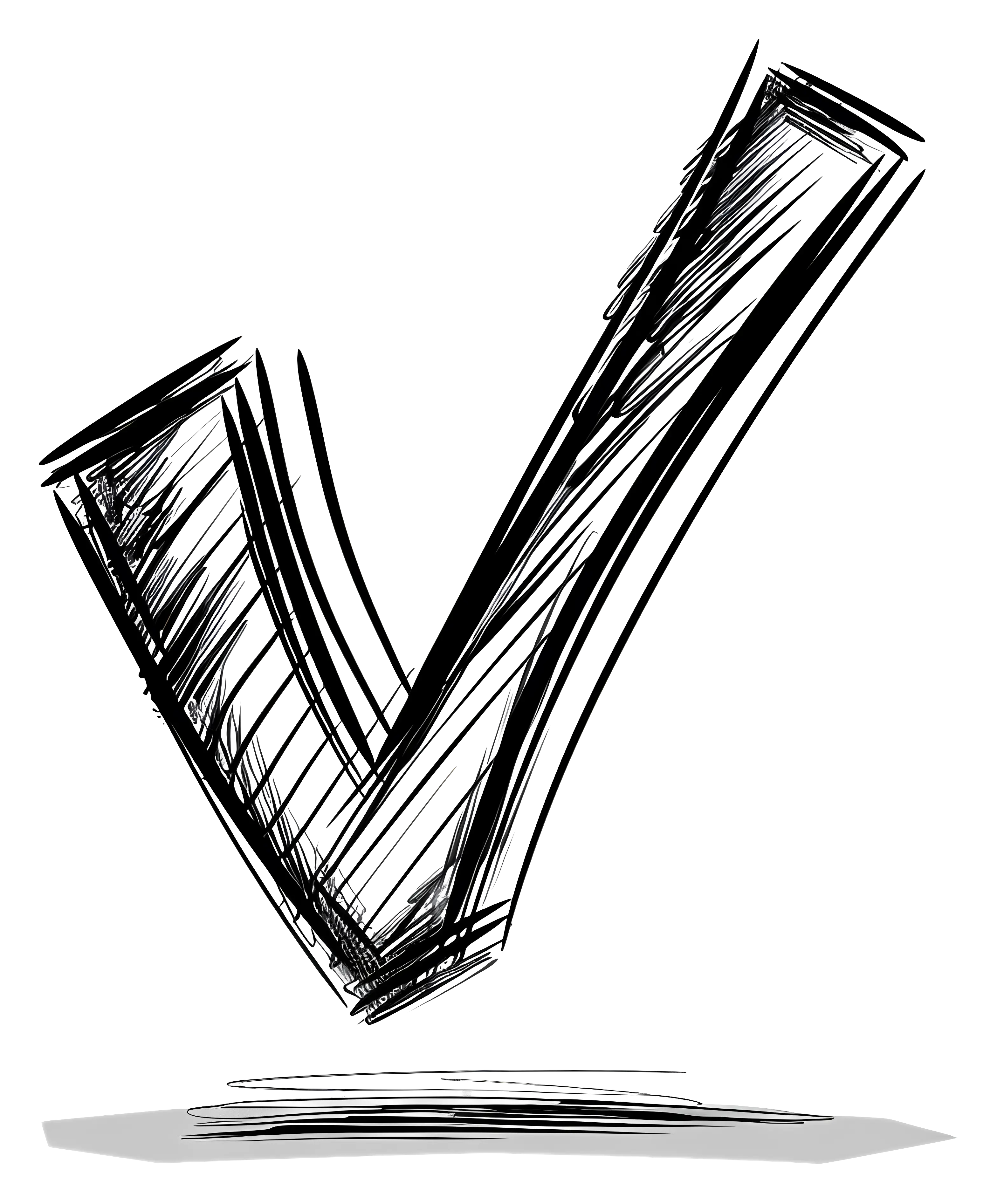 Bold Hand-drawn Checkmark Symbol