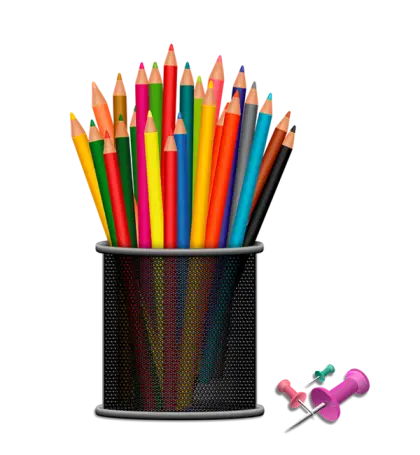 Colored Pencils in Black Holder