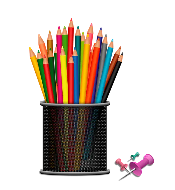 Colored Pencils in Black Holder