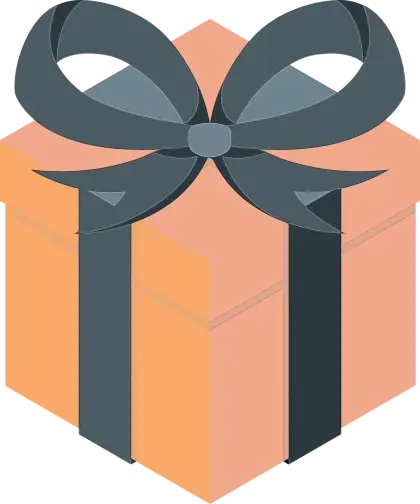 Orange Gift Box with Ribbon Decoration