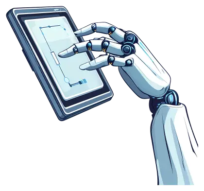 Robot Hand Operating Tablet