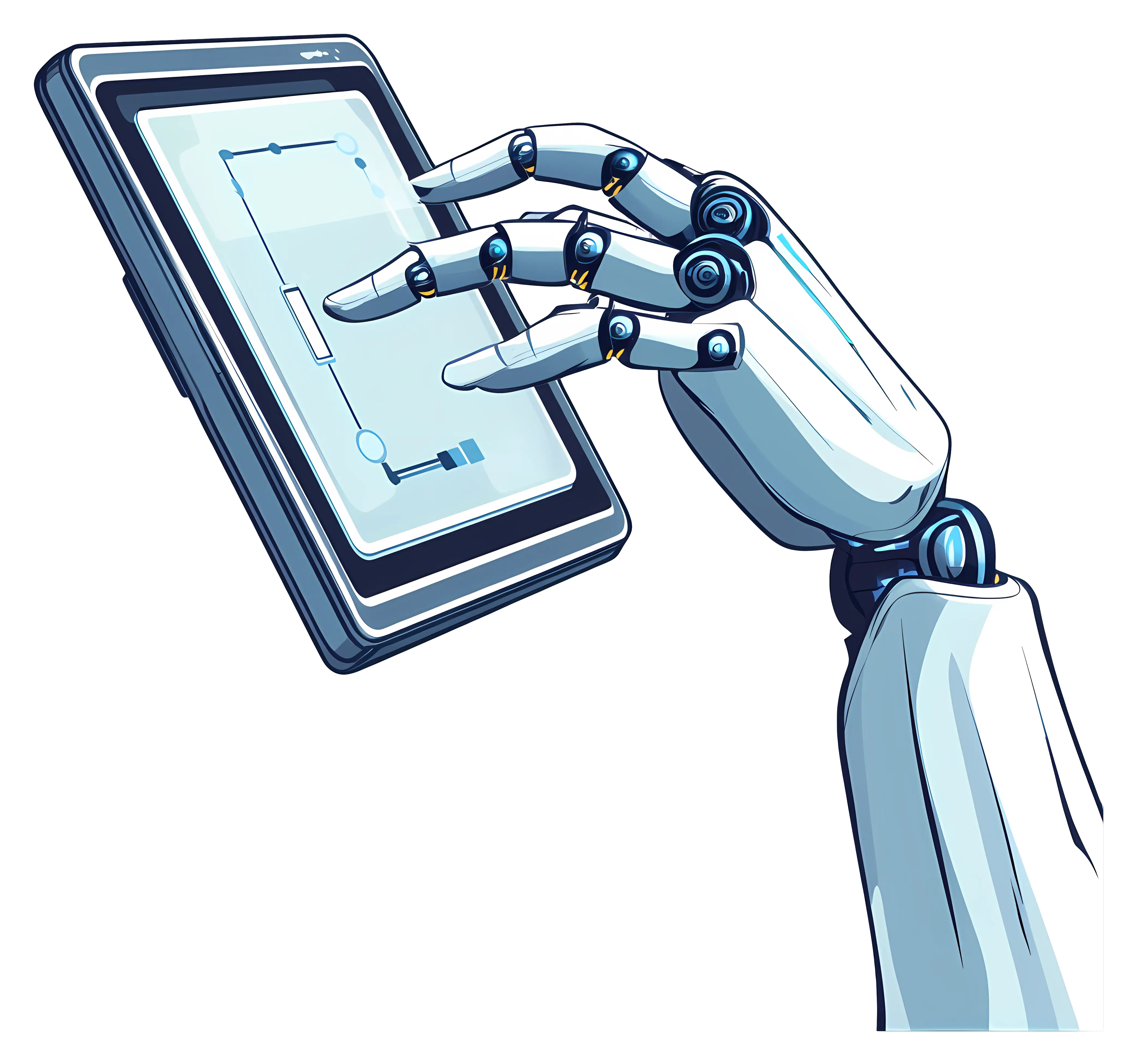 Robot Hand Operating Tablet