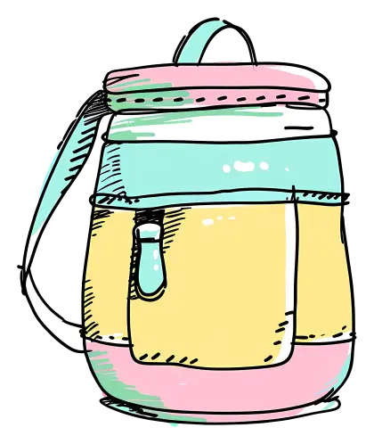 Colorful Backpack with Strap
