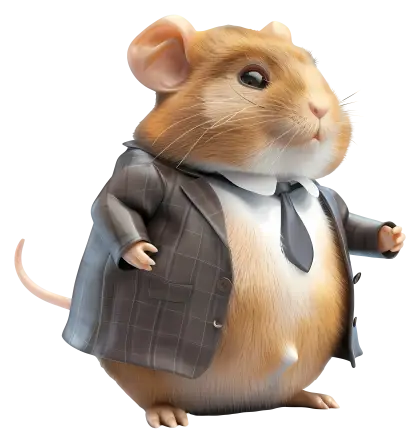 Mouse in Suit Cartoon Character