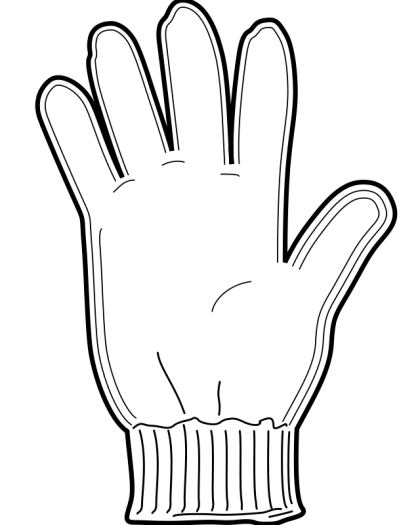Outline of Glove for Drawing or Coloring