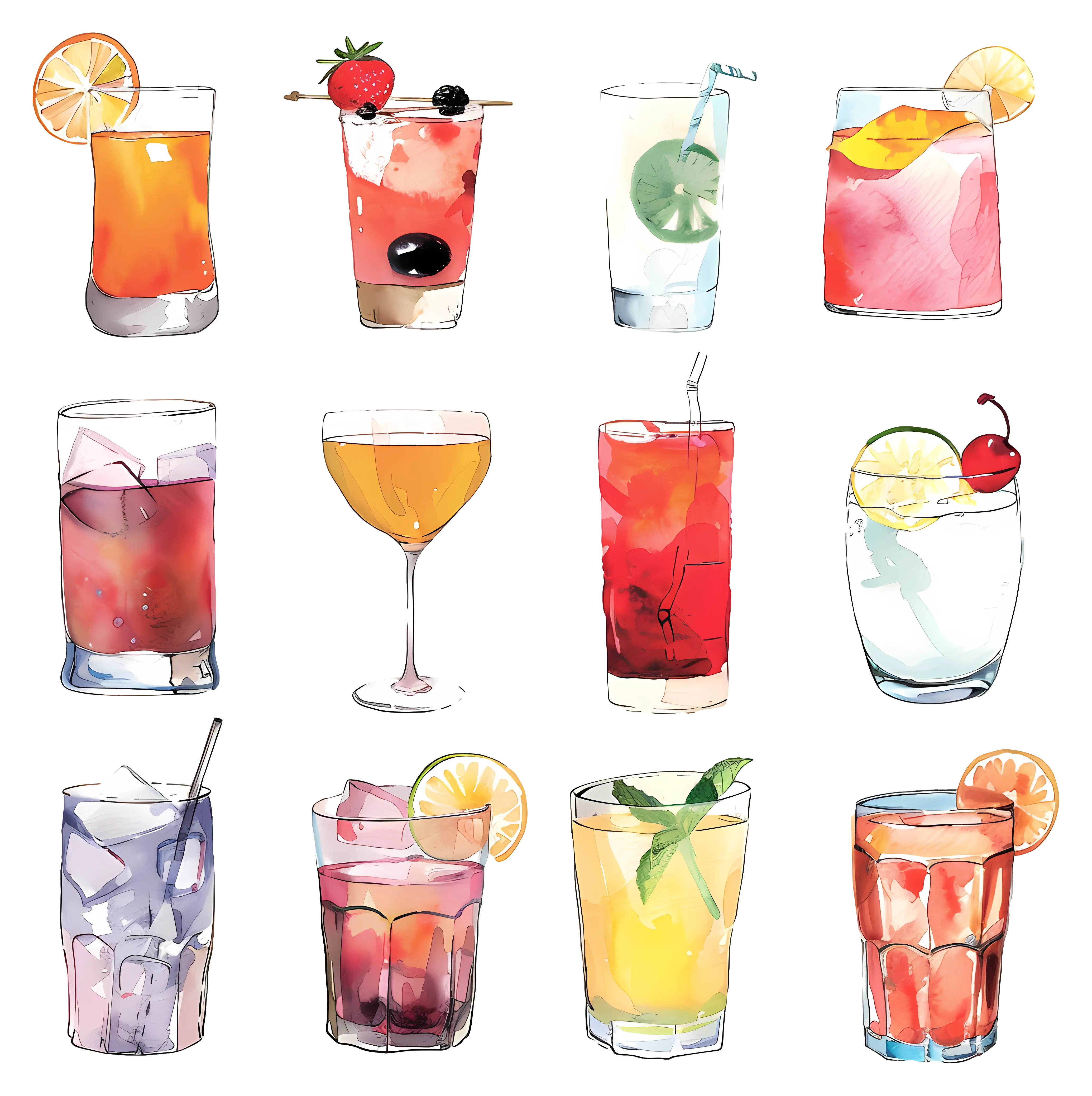 Artistic Cocktails and Mixed Drinks Collection
