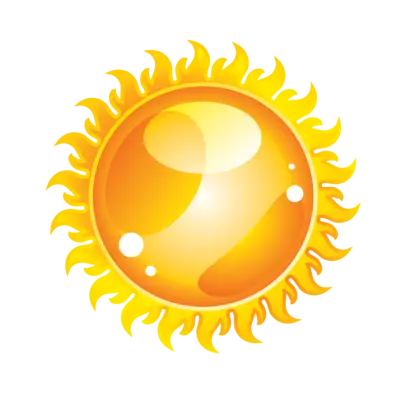 Bright Yellow Sun Icon Illustration