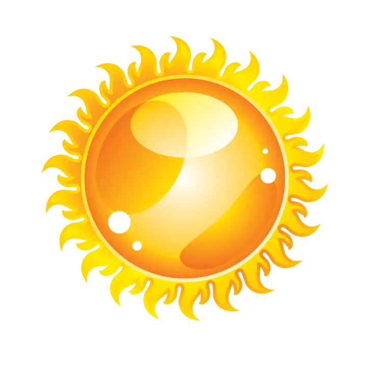 Bright Yellow Sun Icon Illustration