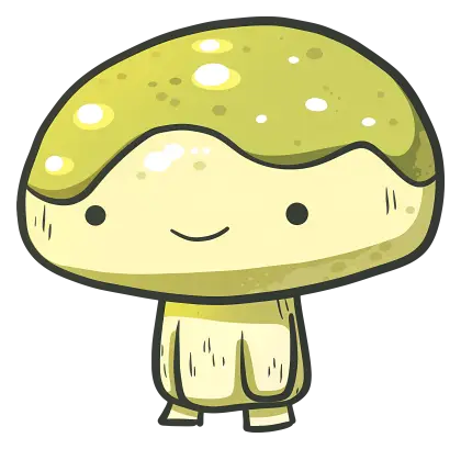 Cute Mushroom Cartoon Character