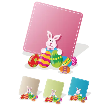Easter Bunny with Colorful Painted Eggs