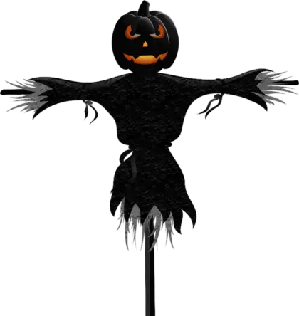Spooky Scarecrow with Jack-o&#039;-lantern Head for Halloween