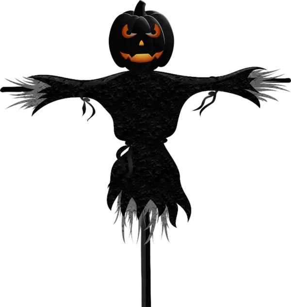 Spooky Scarecrow with Jack-o'-lantern Head for Halloween