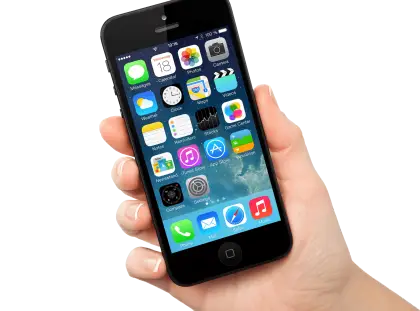 Black Smartphone in a Hand with App Icons