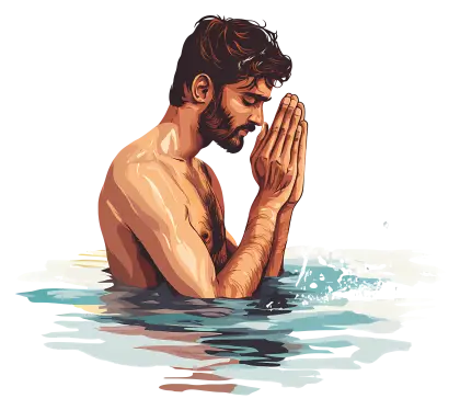 Man Praying in Water