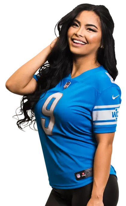 Woman in Blue Sports Jersey