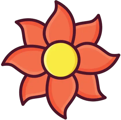 Orange Cartoon Flower Illustration