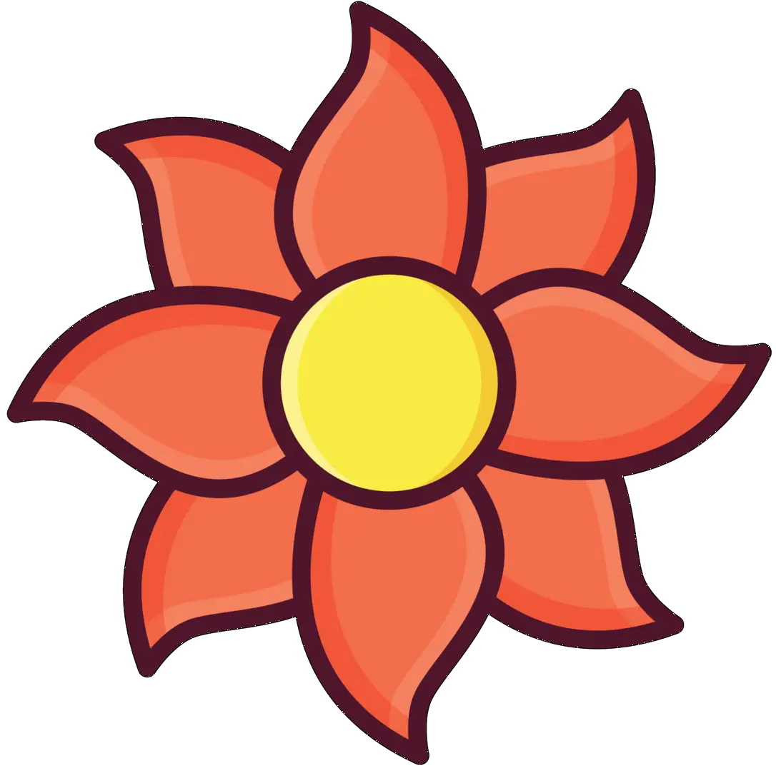 Orange Cartoon Flower Illustration