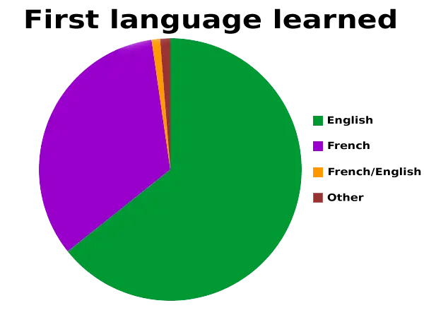 First Language Learned Pie Chart