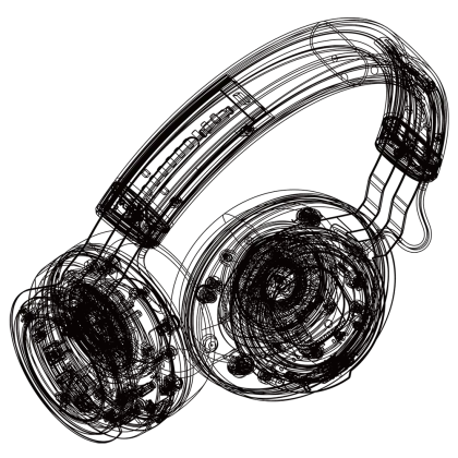 Headphones Wireframe Sketch