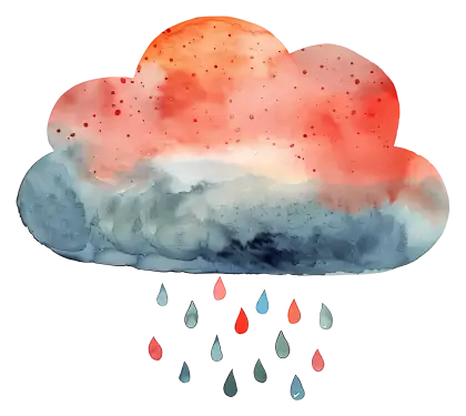 Rain Cloud with Raindrops