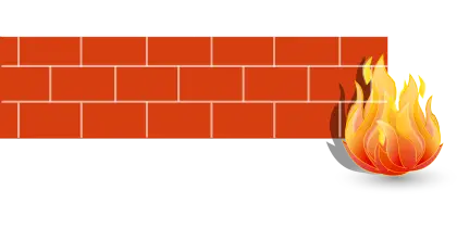 Brick Wall with Flames Icon