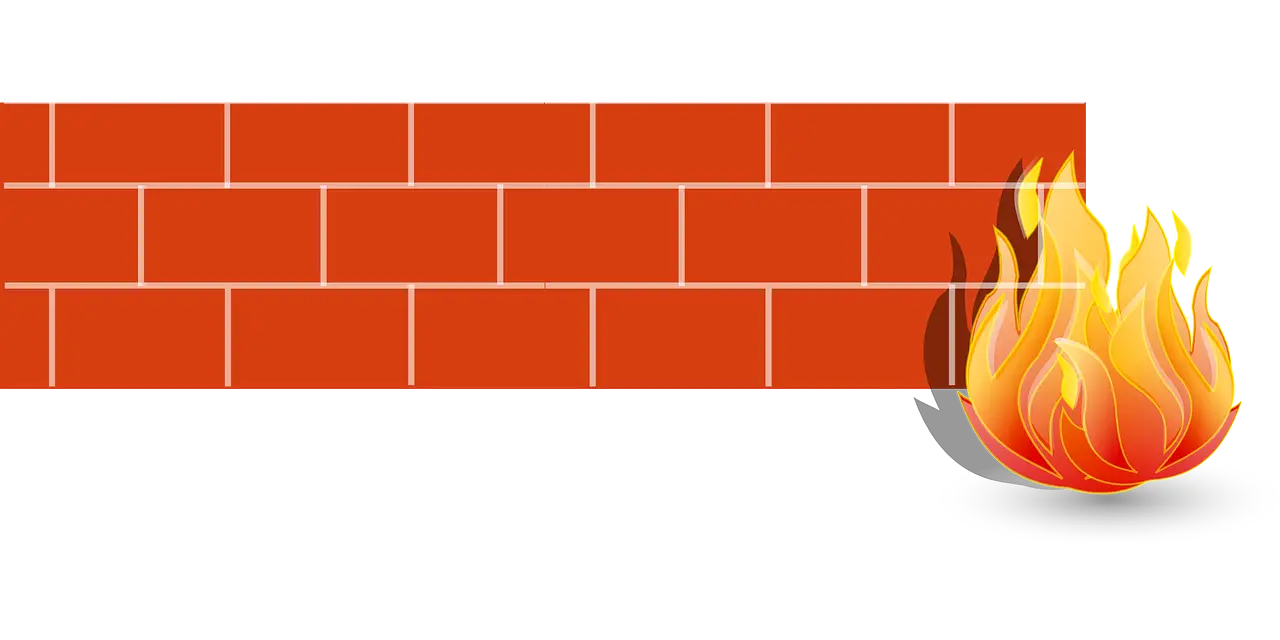Brick Wall with Flames Icon