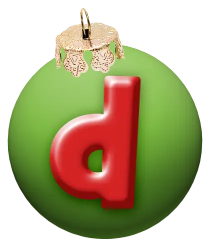 Green Christmas Ornament with Red Letter