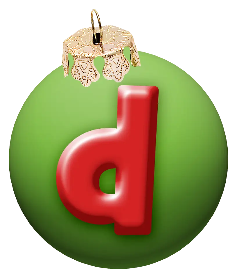 Green Christmas Ornament with Red Letter