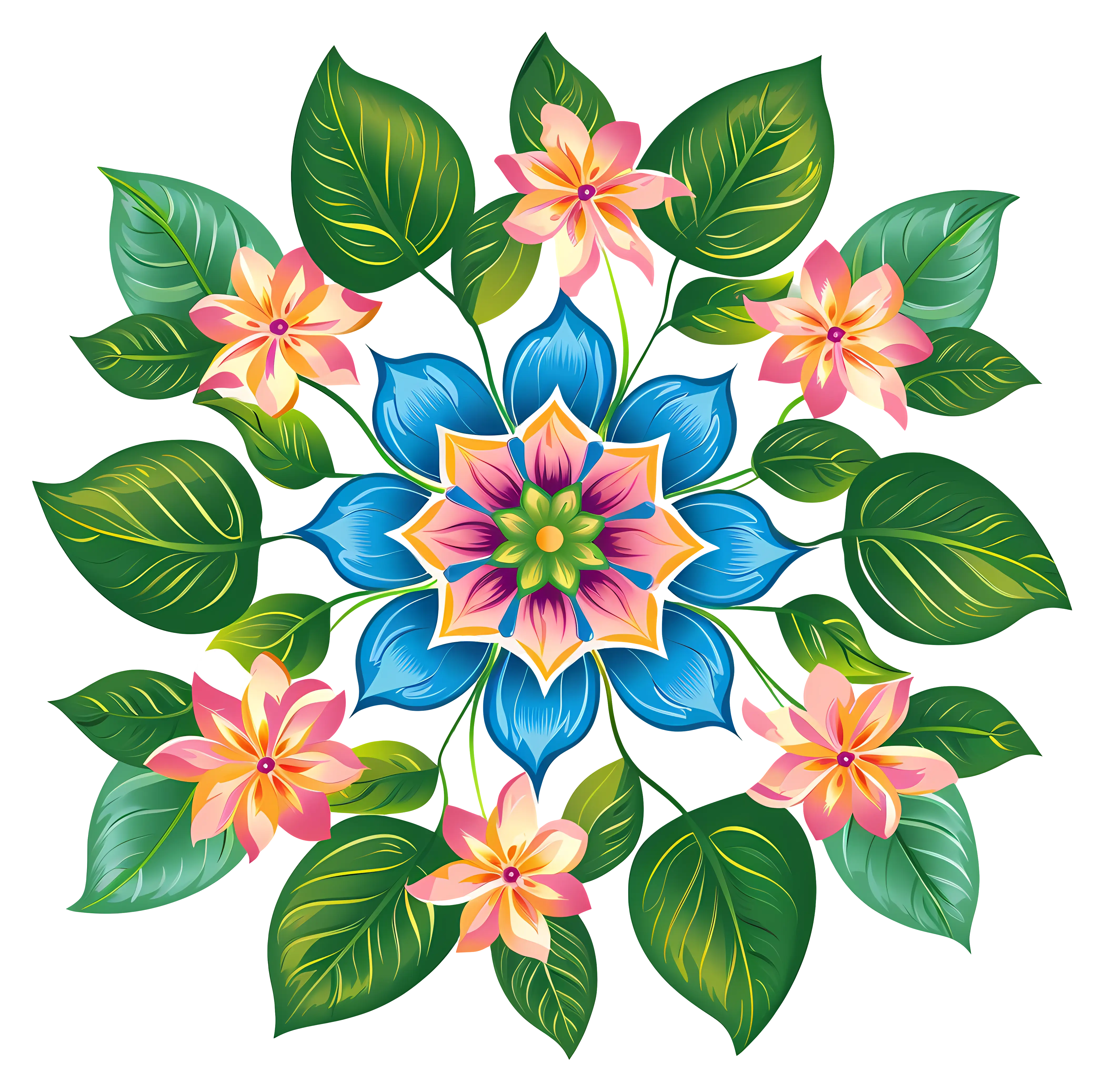 Colorful Floral Mandala Illustration