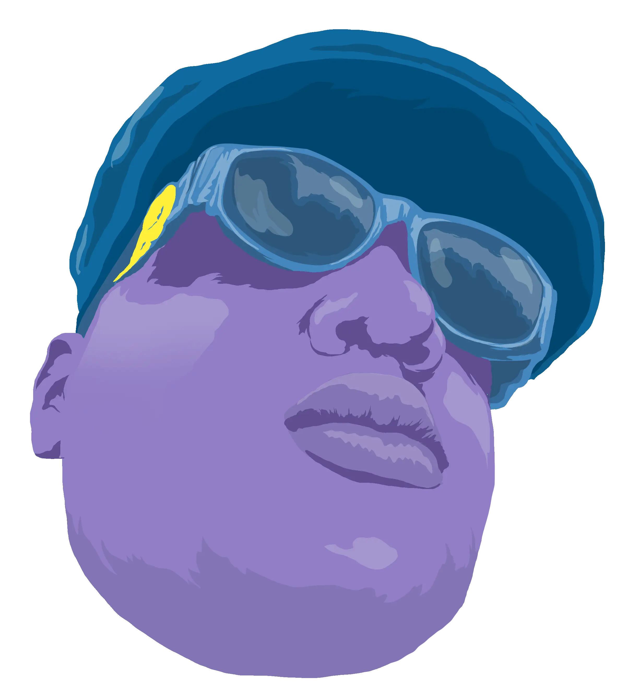 Stylish Purple Face with Sunglasses Illustration
