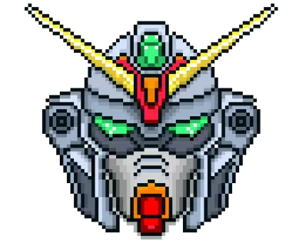 Pixel Art Robot Head