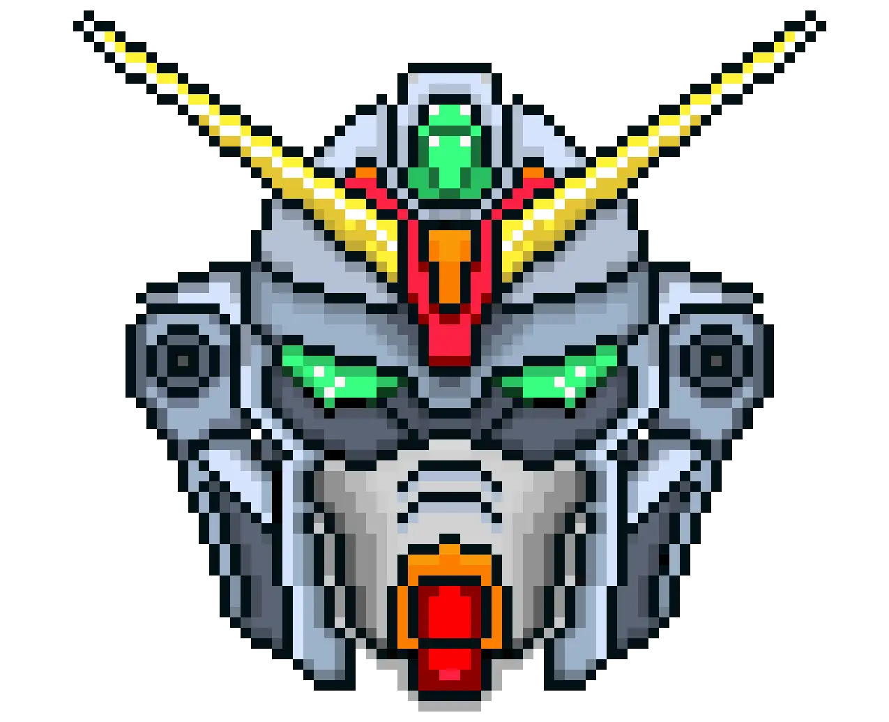 Pixel Art Robot Head