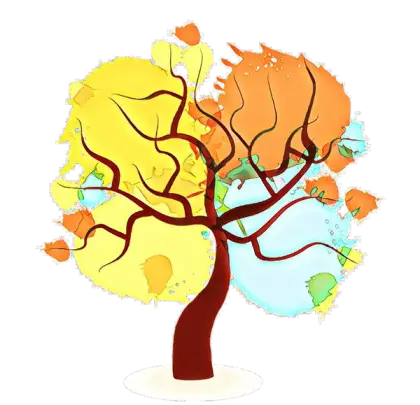 Abstract Tree with Colorful Artistic Splashes