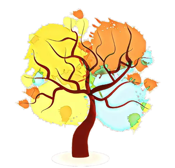 Abstract Tree with Colorful Artistic Splashes