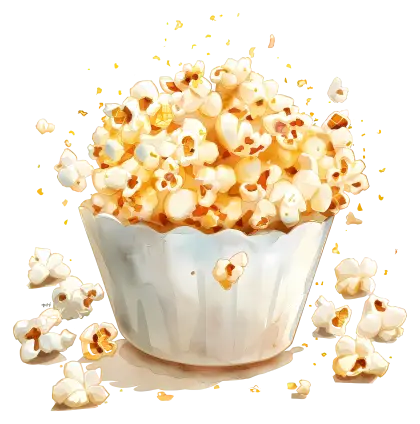 Bowl of Popcorn with Buttery Kernels