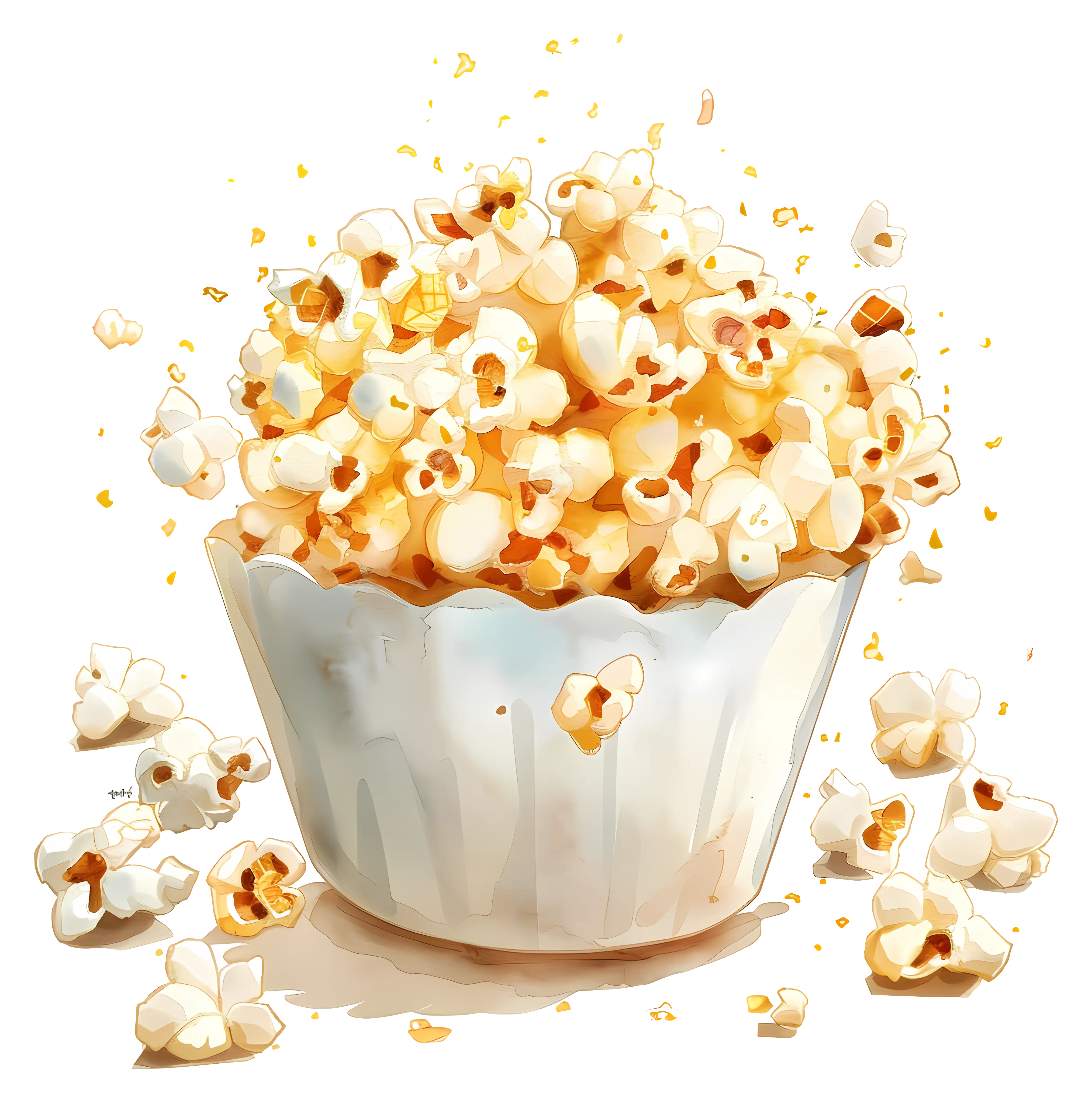 Bowl of Popcorn with Buttery Kernels