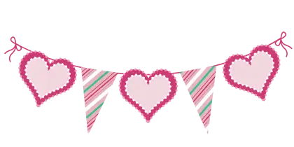 Heart and Banner Garland for Valentineâ€™s Day
