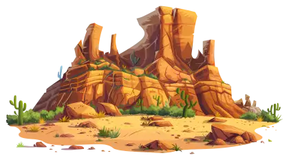 Cartoon Desert Landscape Illustration