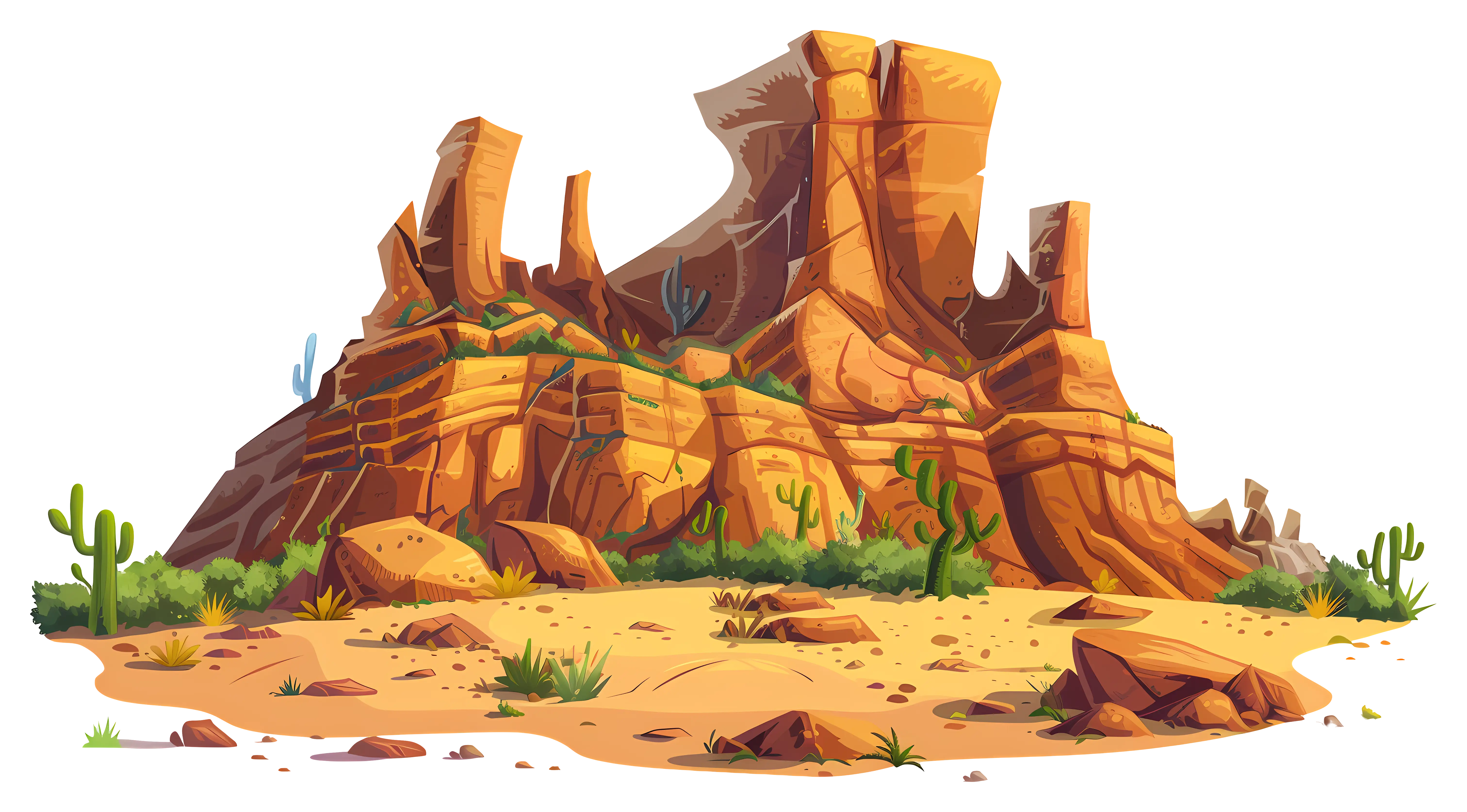 Cartoon Desert Landscape Illustration