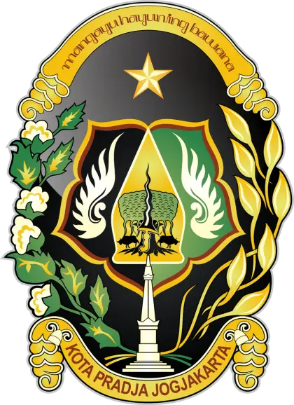 Colorful Emblem with Star and Leaves