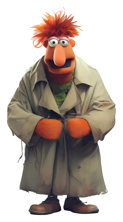 Cartoon Character in Long Coat