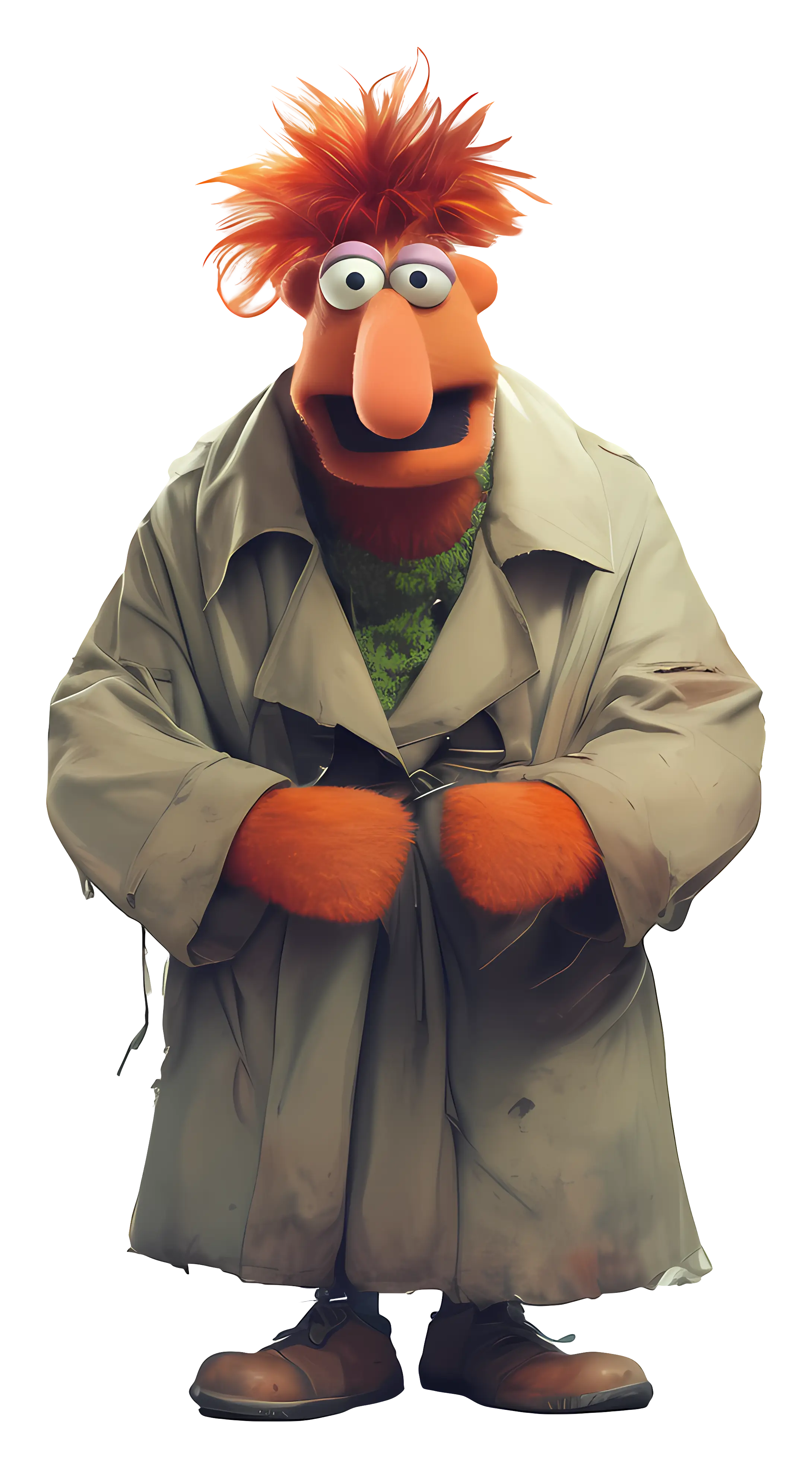 Cartoon Character in Long Coat