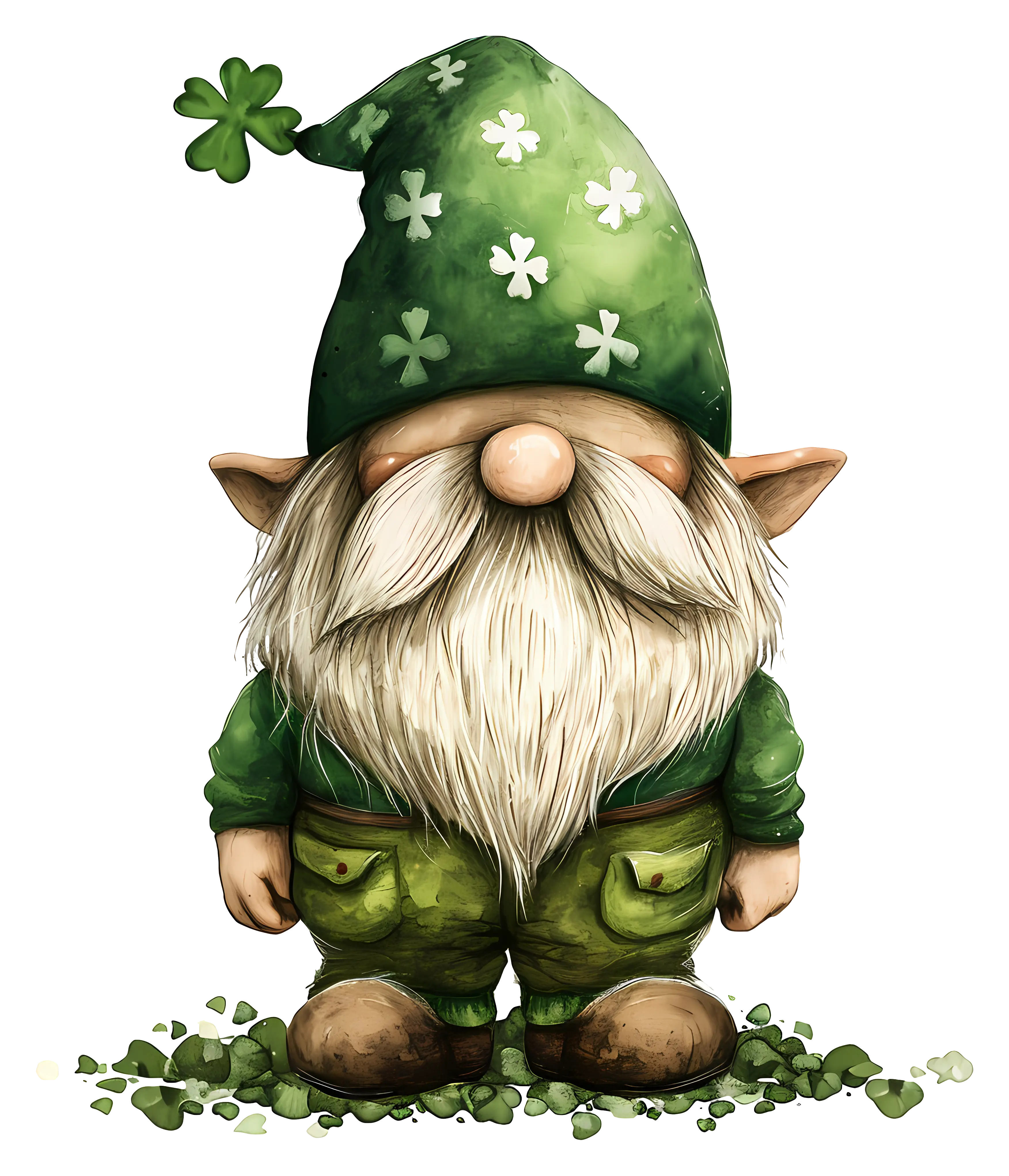 Cute St. Patrick's Day Gnome with Clover Hat