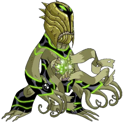 Green and Black Alien Character