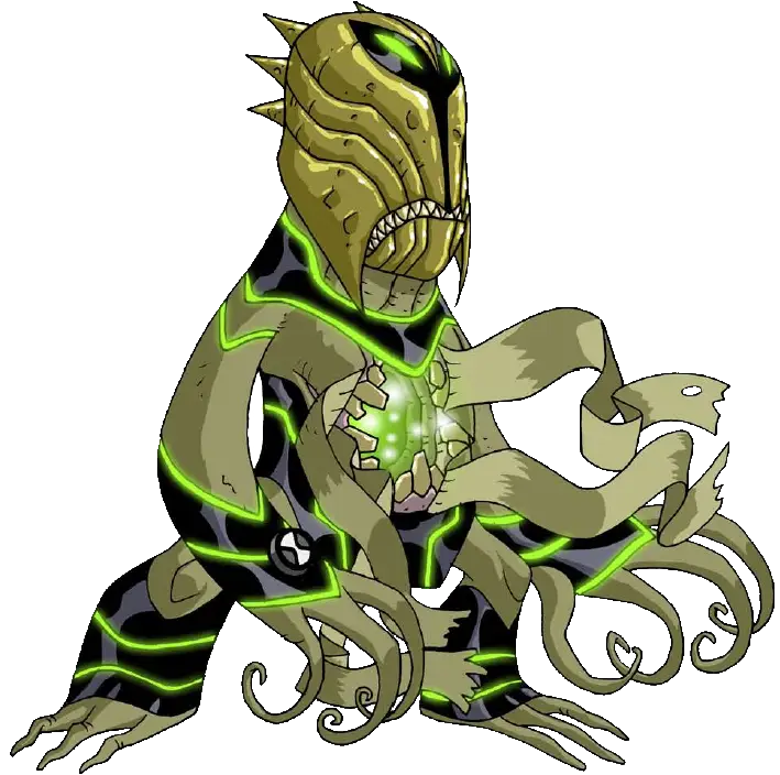 Green and Black Alien Character