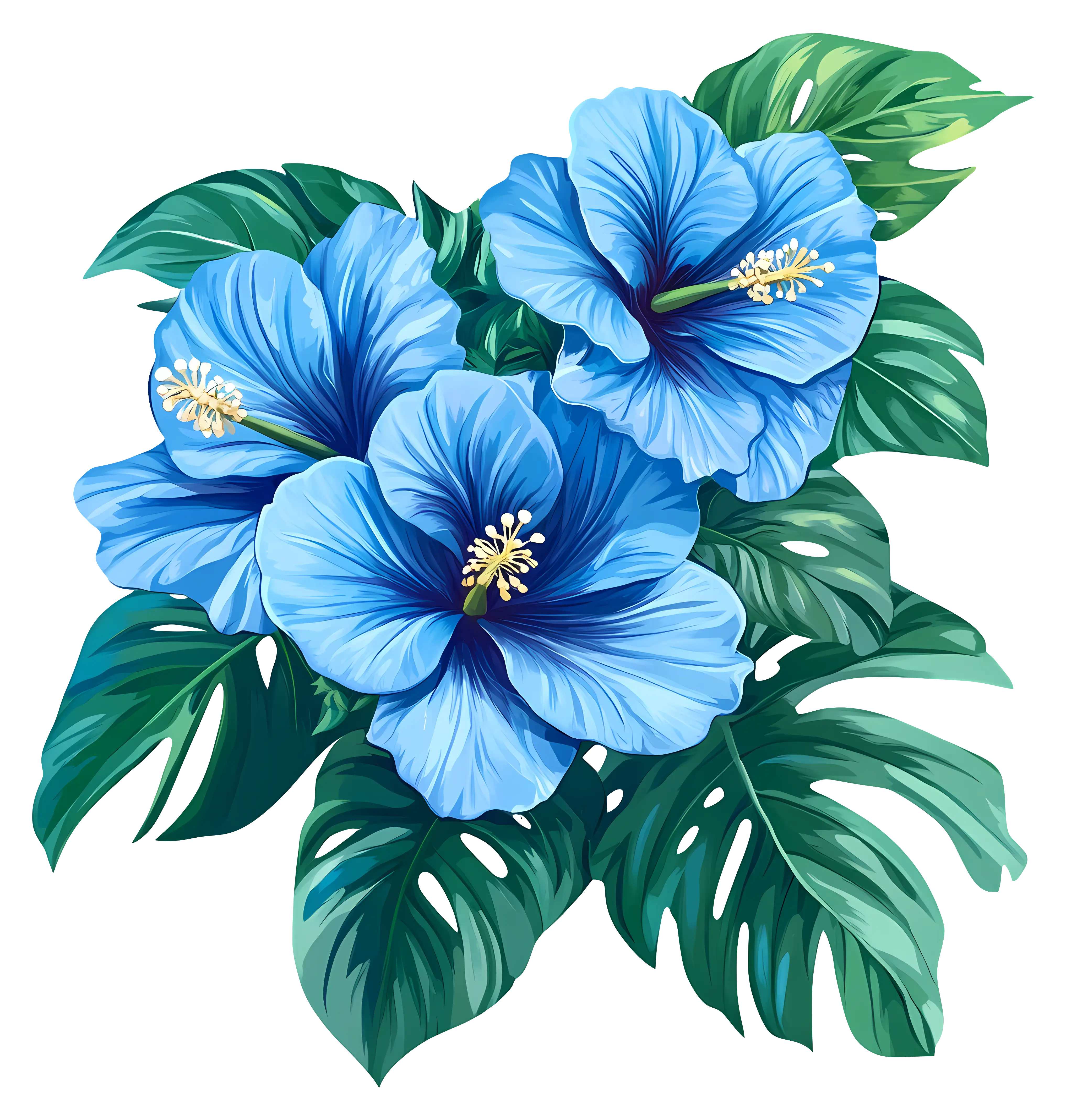 Vibrant Blue Hibiscus Flowers